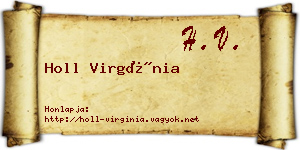 Holl Virgínia névjegykártya